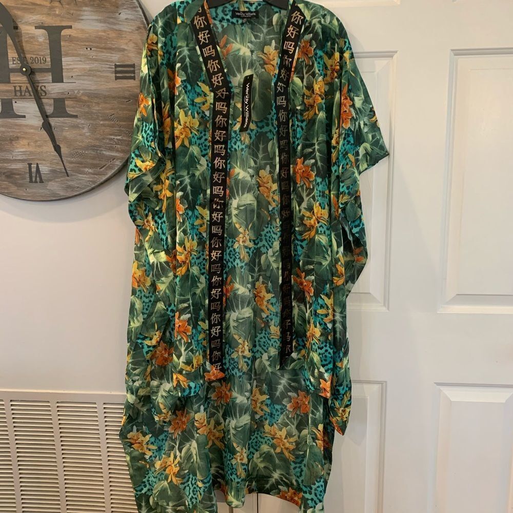 Wendy Williams Rainforest Kimono Sz S M NWT